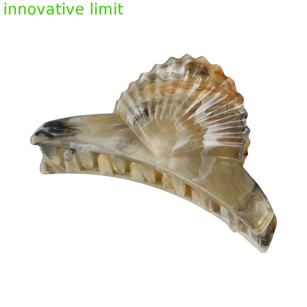 GIỚI HẠN SÁNG TẠO Axit axetic Barrettes, Kẹp tóc Kẹp mũ đi biển Acetate Shell Kẹp tóc, Phụ kiện tóc 