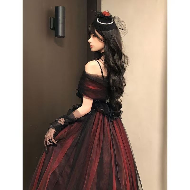 Hàng sẵn có Phong cách mới Đầm cổ điển cao cấp lolita Công chúa đen tối Phong cách Gothic Đầm dạ hội