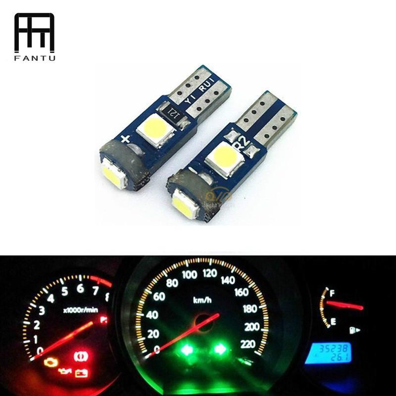 FANTUDZ 1 Cái T5 W1.2W 27 74 86 206 3SMD 3030 Đèn LED Nội Thất Ô Tô Tự Động Bên Đèn T5 LED Bảng Điều