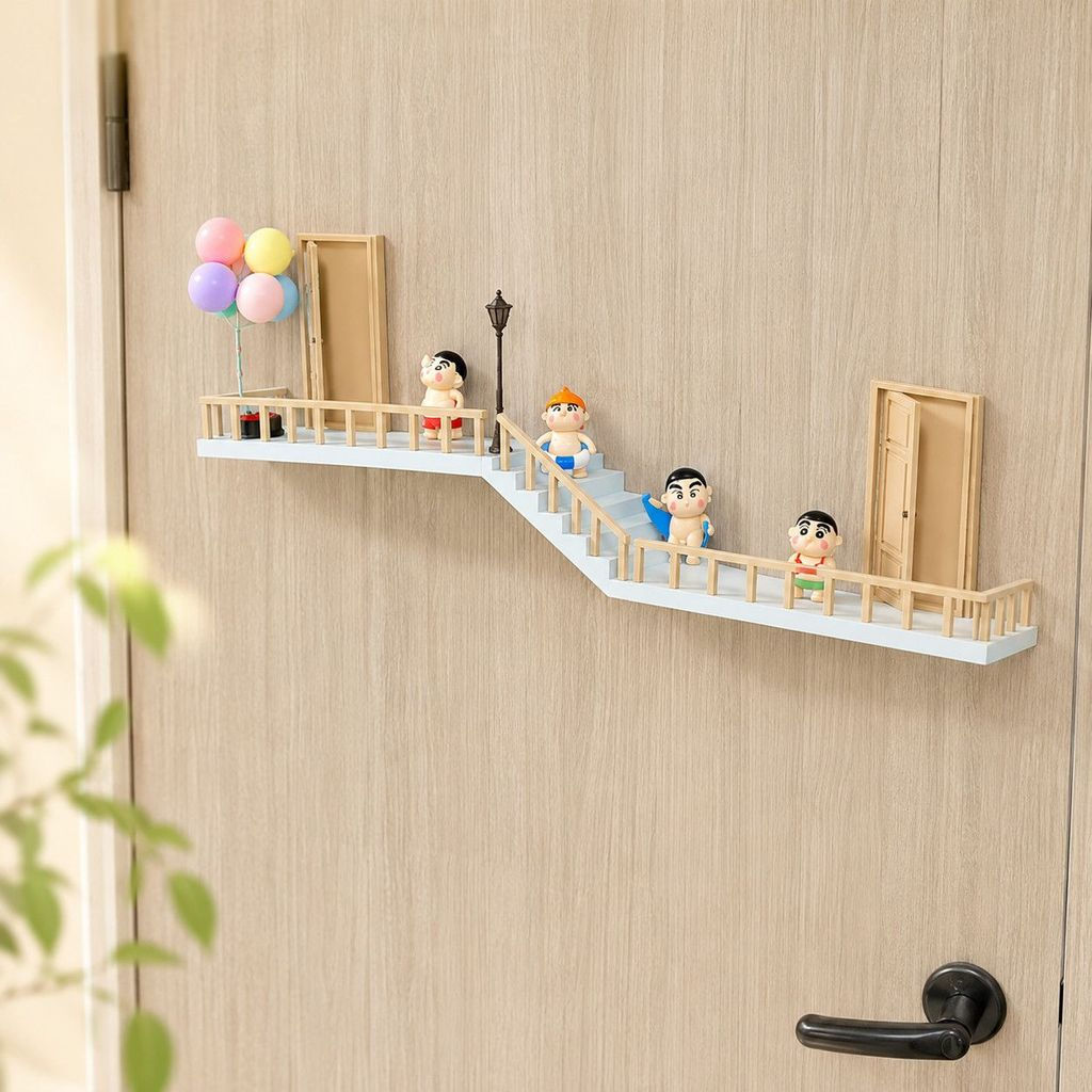 TQ~Straight staircase-shaped blind box display rack behind the door, wall-mounted storage rack, figu