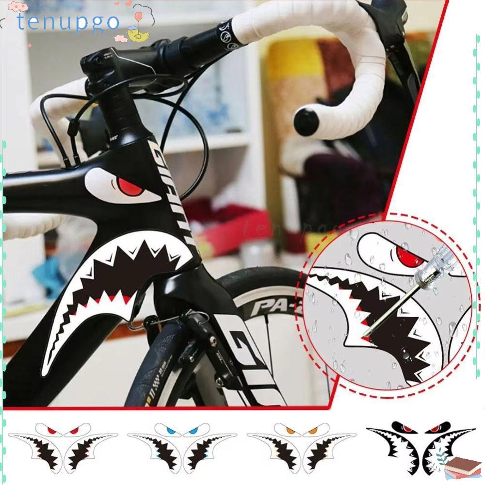 Nhãn dán ống đầu cá mập TENUPGO MTB, Nhãn dán trang trí khung xe đạp phản quang chịu nhiệt, Phụ kiện