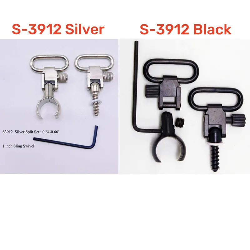 S3912 QD Sling Xoay Lever Action Split Band (0,64-0,66 '') Màu Bạc / Đen