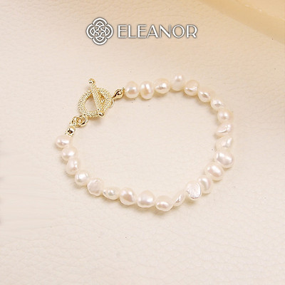 Vòng tay nữ ngọc trai nhân tạo Eleanor Accessories dạng chuỗi lắc tay phụ kiện trang sức 2168