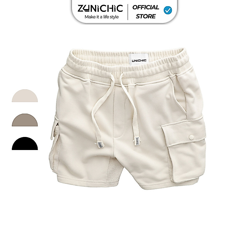 Quần Lửng Nam Màu Đen, Trắng, Nâu Quần Short Nam Tập Gym, Chạy Bộ QDTH270 Unichic