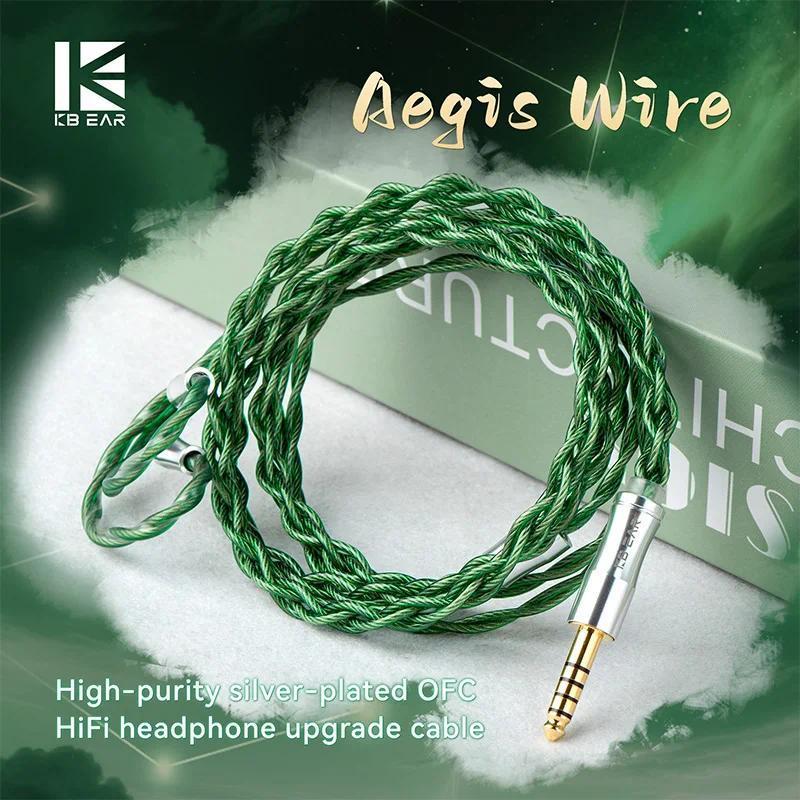 Cáp tai nghe KBEAR Aegis có đầu nối QDC / 0,78mm / MMCX Dây bện OFC mạ bạc 4N cho SIMGOT EM6L EW200 