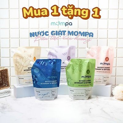 [MUA1TẶNG1] Nước giặt Mompa công nghệ sinh học Enzyme an toàn tẩy sạch vết bẩn lưu hương túi 2L