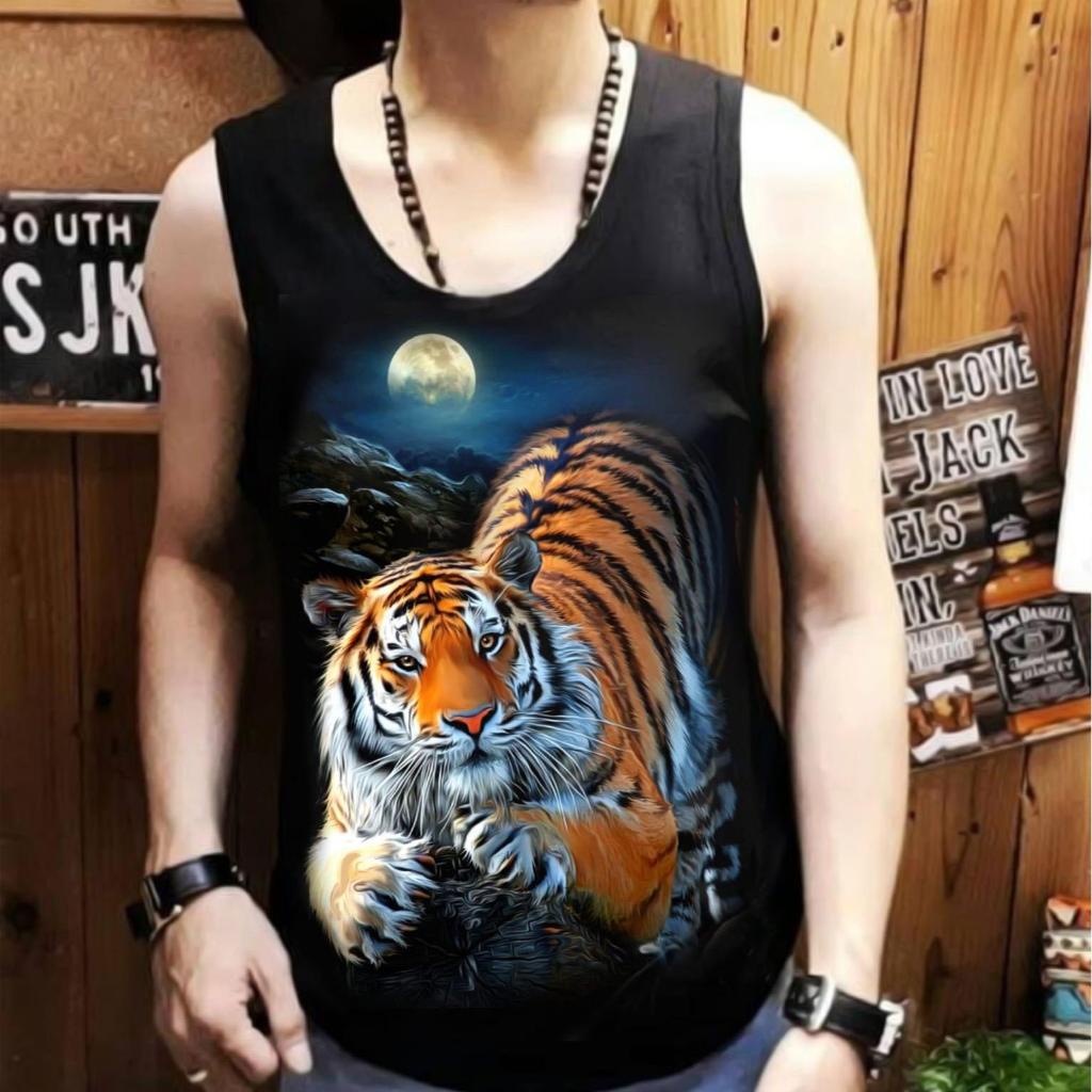 Bộ sưu tập Yc / Áo sơ mi không tay Tiger Singlet Nam Singlet Lelaki