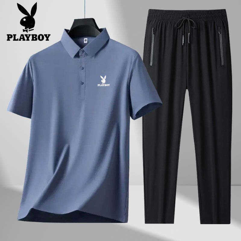 Playboy Chính Hãng Ice Silk Áo Thun Ngắn Tay Nam Áo Polo Thể Thao Thông Thường Phù Hợp Với Nam Trung