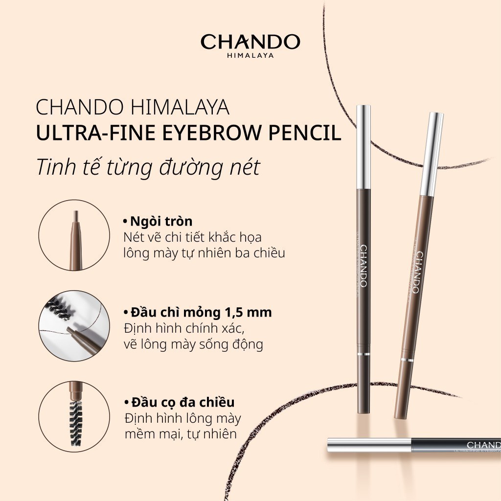 Chì Kẻ Mày Nét Mảnh CHANDO Himalaya 60mg Hàng Chính Hãng