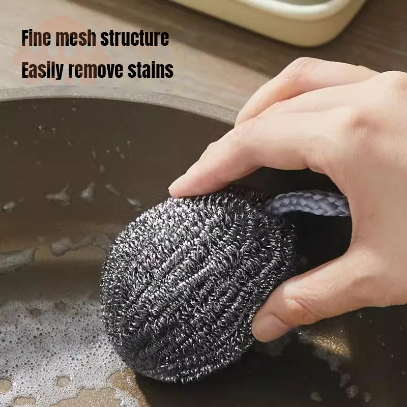 Hottome🥕bóng thép không gỉ,Dây thép lớn,bàn chải rửa chén gia dụng