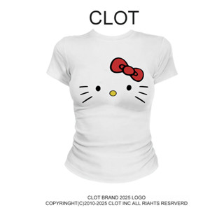  áo thun baby tee nữ  in hình HelloKitty  áo ôm body mùa hè CLOT  local brand 