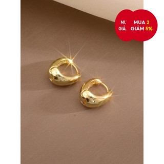 Bông tai kim loại tròn vintage cho phụ nữ, trang sức tối giản sang trọng, món quà.