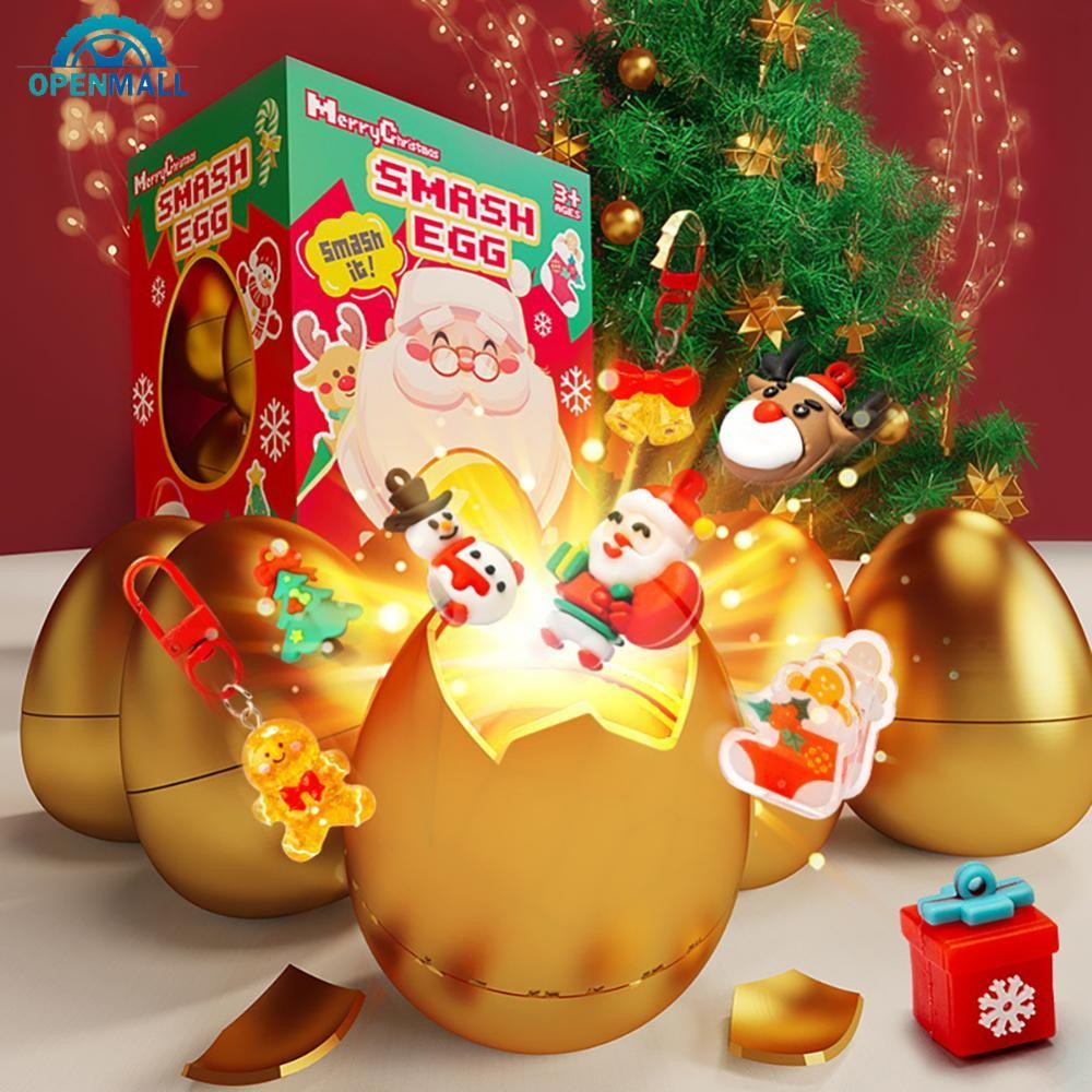 OPENMALL Giáng Sinh Nứt Trứng Đồ Chơi Hộp Bất Ngờ Cho Trẻ Em Tung Tung Tung Tung Mini Hình Sưu Tập W