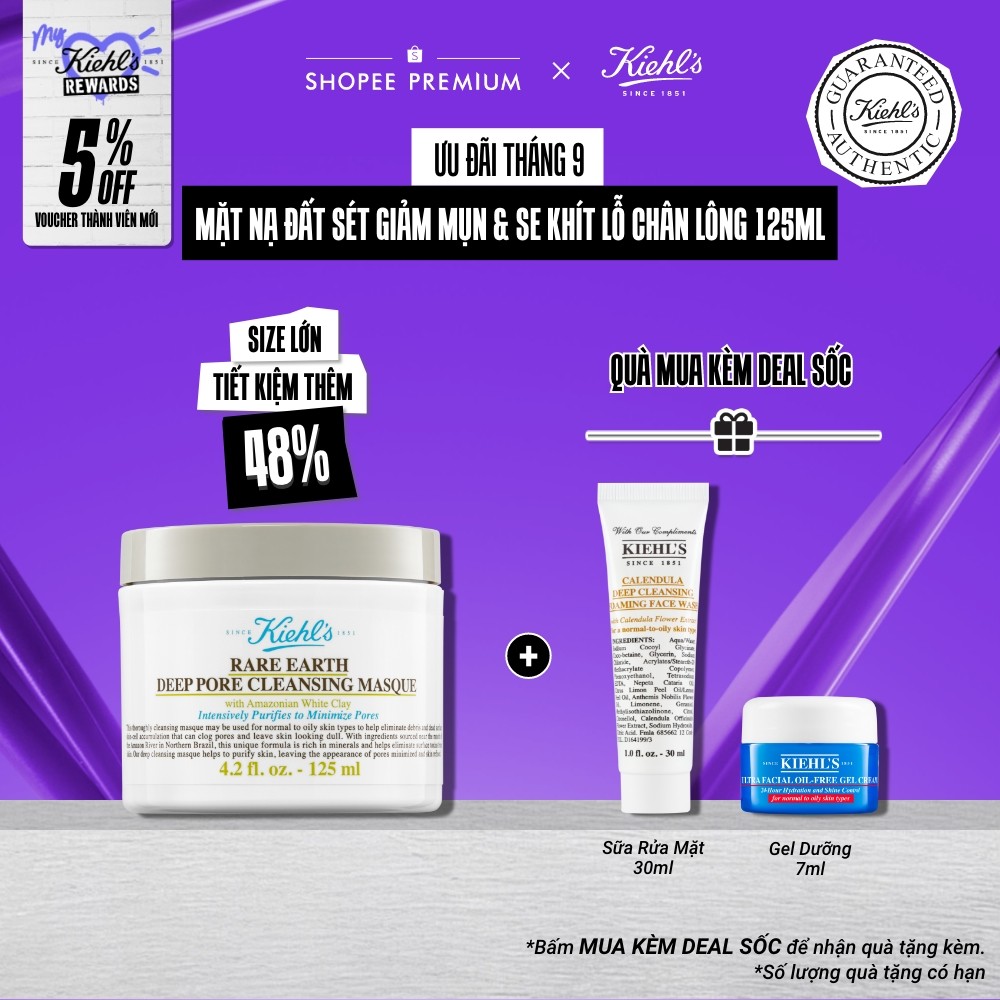 Mặt nạ đất sét Kiehl's Rare Earth Deep Pore Cleansing Masque 125ml