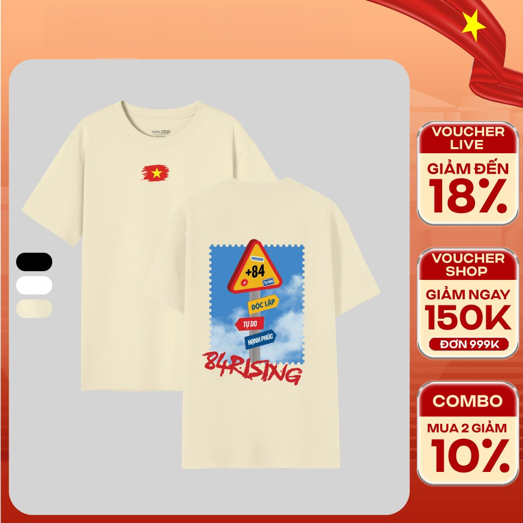 COD (Giao hàng trong 24 giờ)MIEMIE. Áo thun nam nữ Cotton IN 84RISING SIGN