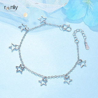 【ranliy】Trang sức lắc chân bạc Vòng tay ngôi sao rỗng