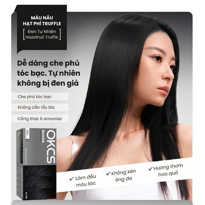 Kem nhuộm tóc phủ bạc OKCS màu Nâu hạt phỉ Truffle không cần tẩy chuẩn màu Salon bền màu an toàn cho tóc