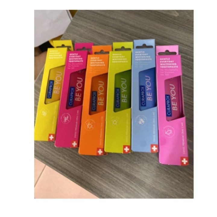 [New Curaprox Be You THUỴ SỸ] Kem Đánh Răng 6 vị 6 phong cách Hương vị trái cây rừng trắng răng enzy