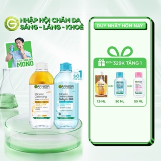 Bộ 2 Nước tẩy trang dành cho da dầu mụn & trang điểm Garnier Micellar Water (400mlX2)