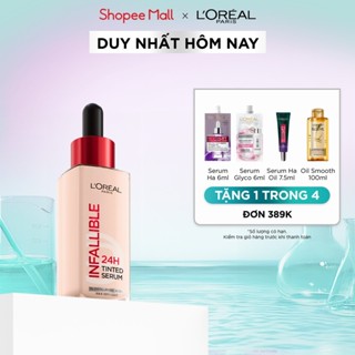 Kem nền dạng serum 24h căng mướt, tự nhiên L'Oreal Paris Infallible 24H Tinted Serum (1% Hyaluronic Acid) 30ml



