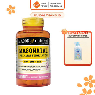 Viên Uống Tổng Hợp Vitamin Cho Bà Bầu MASON NATURAL Prenatal Formulation 100 Viên Cho Phụ Nữ Mang Thai Và Cho Con Bú