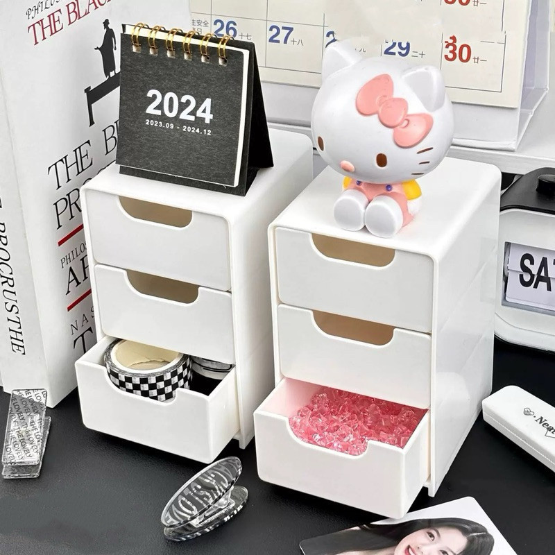 Tủ mini 3 ngăn kéo Muji dupe xinh xắn trang trí bàn học