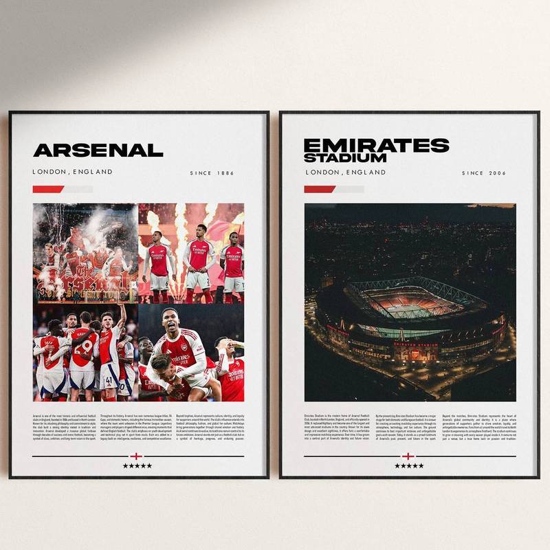 Câu Lạc Bộ Bóng Đá Arsenal Vintage Poster Bộ Invincibles Sân Vận Động Đội Vô Địch Vải Trang Trí Tườn