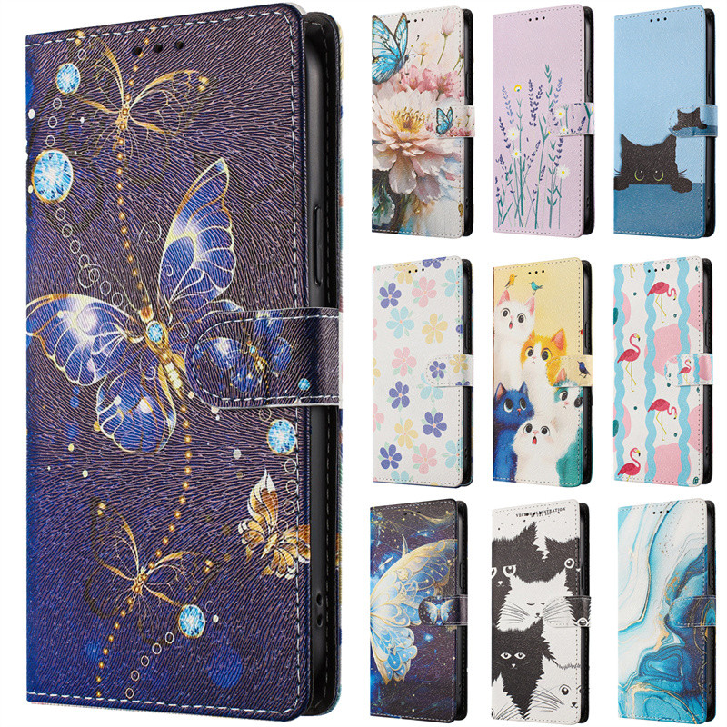 Dành Cho Tenco P33 Plus Flip Case Cho Tecno B1F B1P F1 F2 KA7 KB7 KB8 KD7 LA7 Trường Hợp Mèo Dễ Thươ