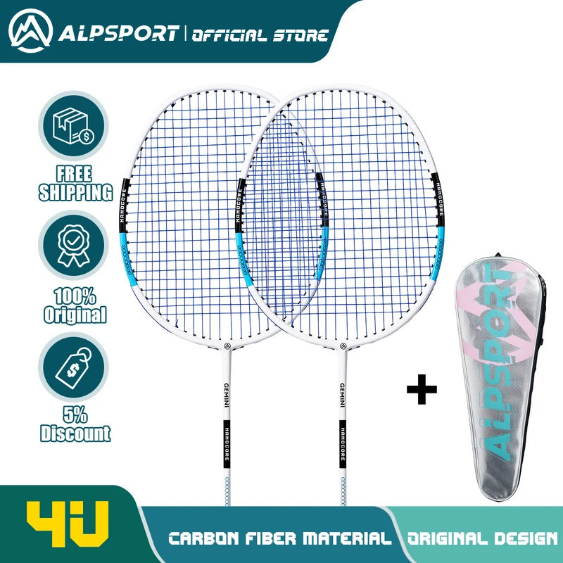 Alpsport Gemini 4U Có sẵn nhiều màu sắc Màu sắc hỗn hợp Vợt cầu lông T800 Sợi Carbon Offense max 28 