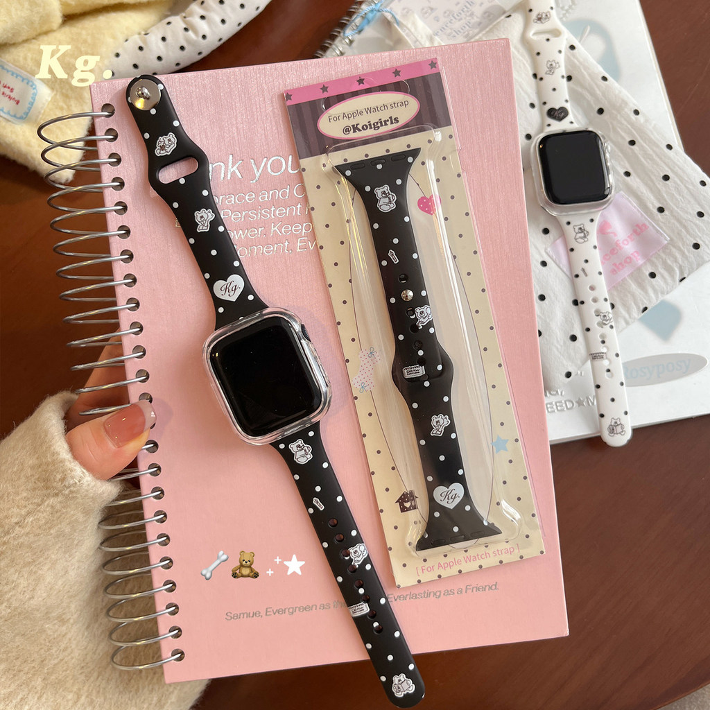 Koigirls Original [Gấu đen chấm bi] Apple Watch s10 / 9 Thích hợp cho dây đeo iWatchS11 SE3
