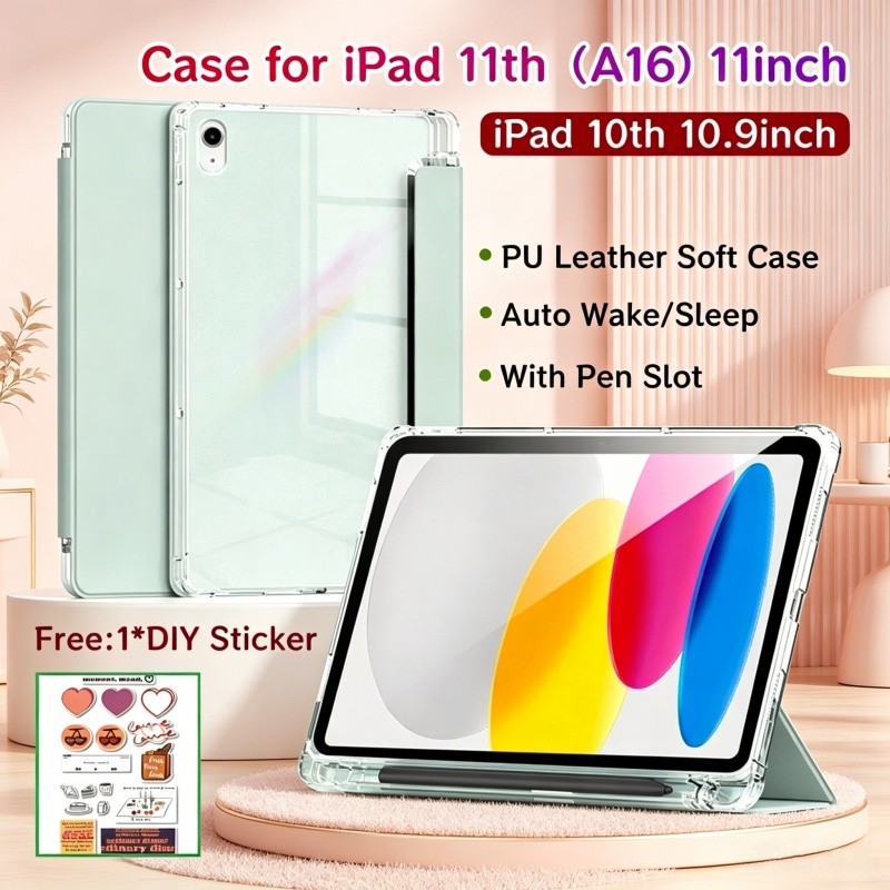 Ốp Lưng Cho iPad 11th A16 11inch Flip Cover Dành Cho iPad 10th Case Có Khe Cắm Bút Tự Động Đánh Thức