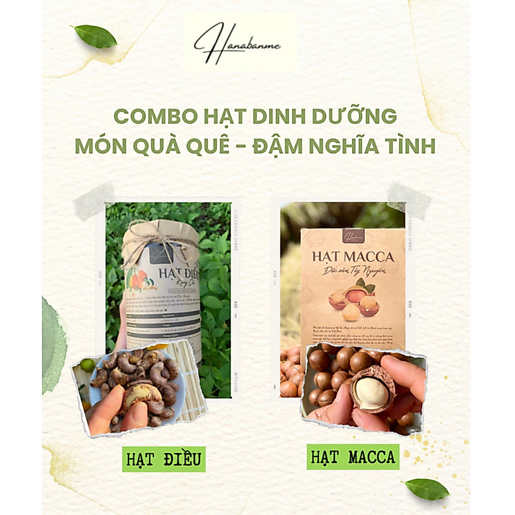 Combo hạt điều và hạt macca size đại
