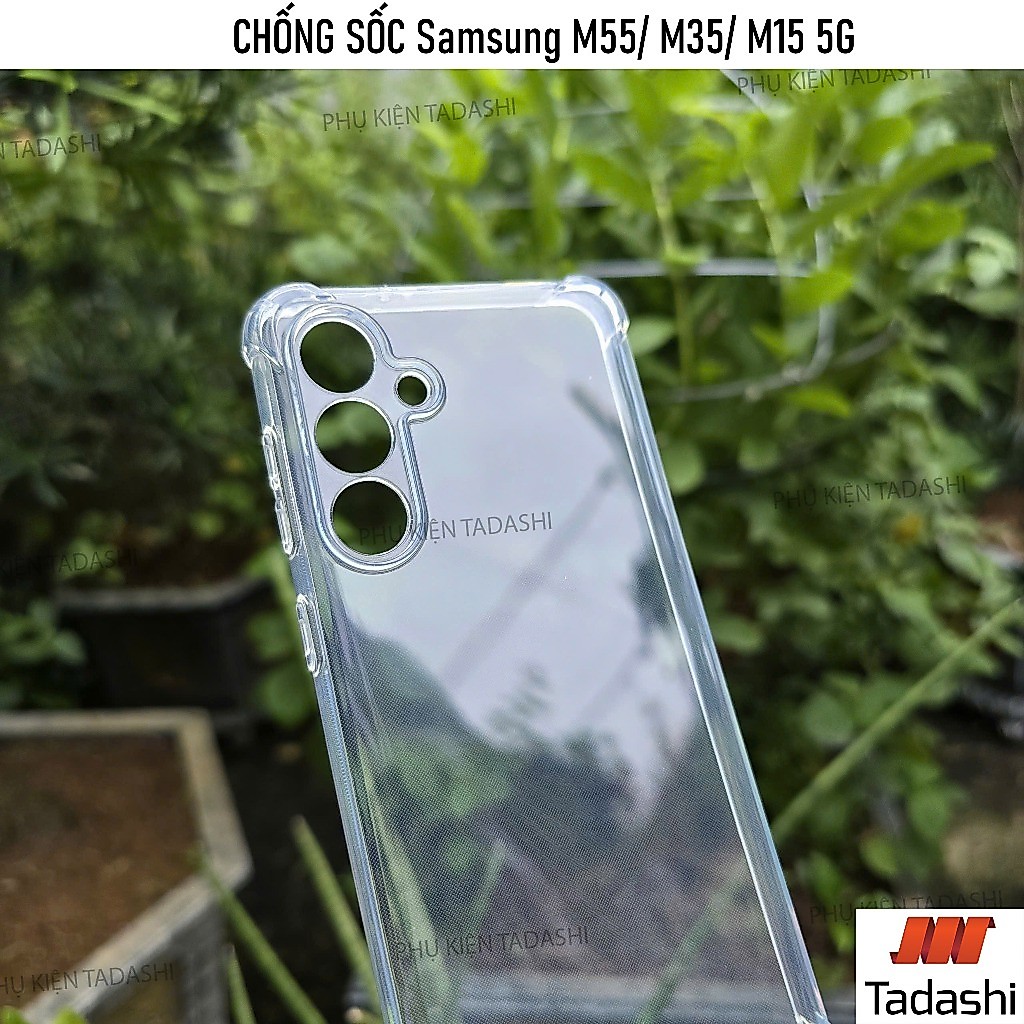 Ốp Lưng Chống Sốc Samsung M55 5G, Samsung M35 5G, Samsung M15 5G Dẻo Trong Suốt, Có Gờ Bảo Vệ Camera