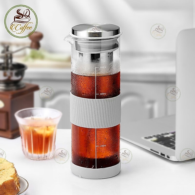 Bình Ủ Lạnh Cafe Cold Brew 800ml Bình Pha Cà Phê Cold Brew Chất liệu thủy tinh Ấm Ủ Lạnh Cafe bộ lọc