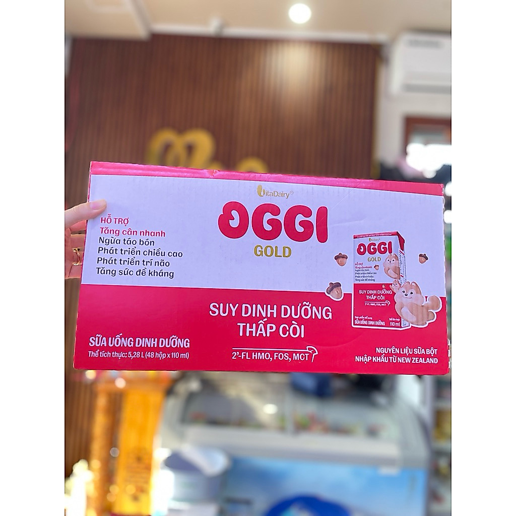 Thùng 48 hộp  Sữa oggi đỏ Vitadairy pha sẵn 110ml