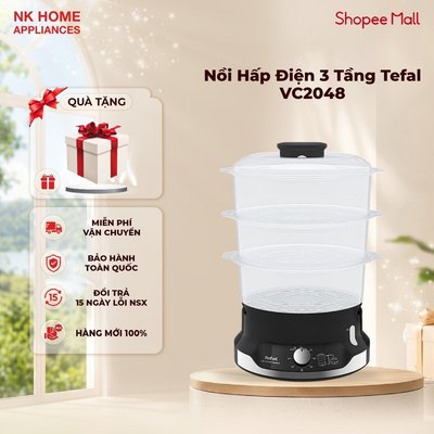 Nồi Hấp Điện 3 Tầng Tefal Ultra Compact VC2048 - Sự Tiện Lợi và Hiệu Quả Đa Tầng - Bảo hành 24 tháng