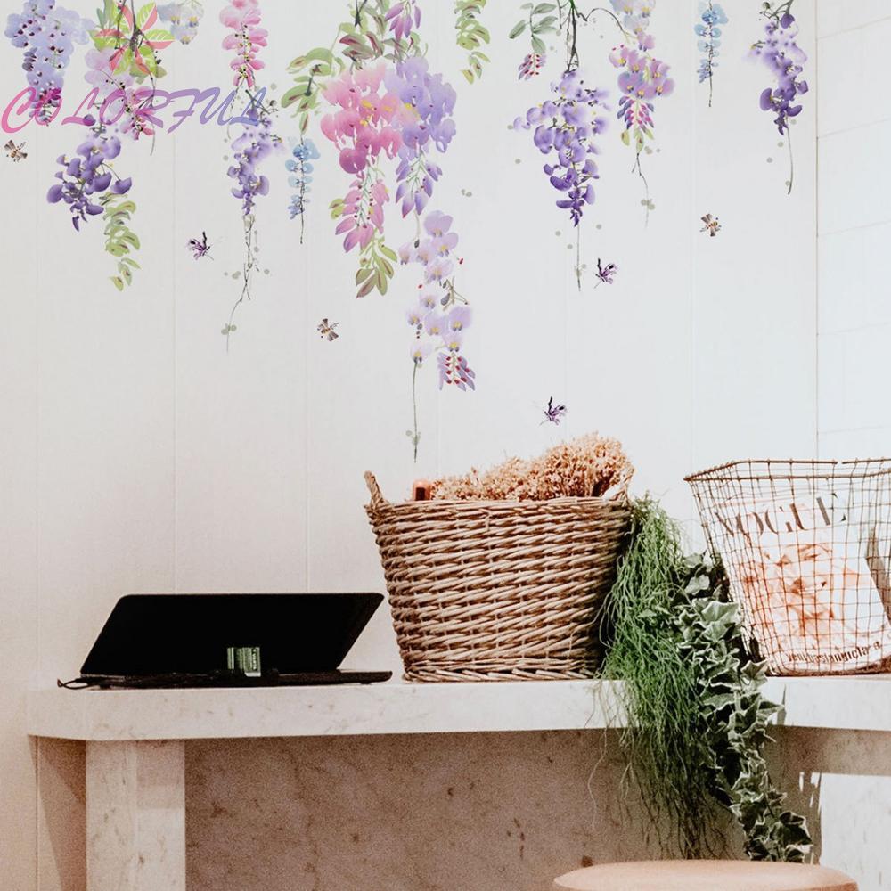 Wall Sticker Art Floral Flowers Colorful Decal Sticker Wall Decoration