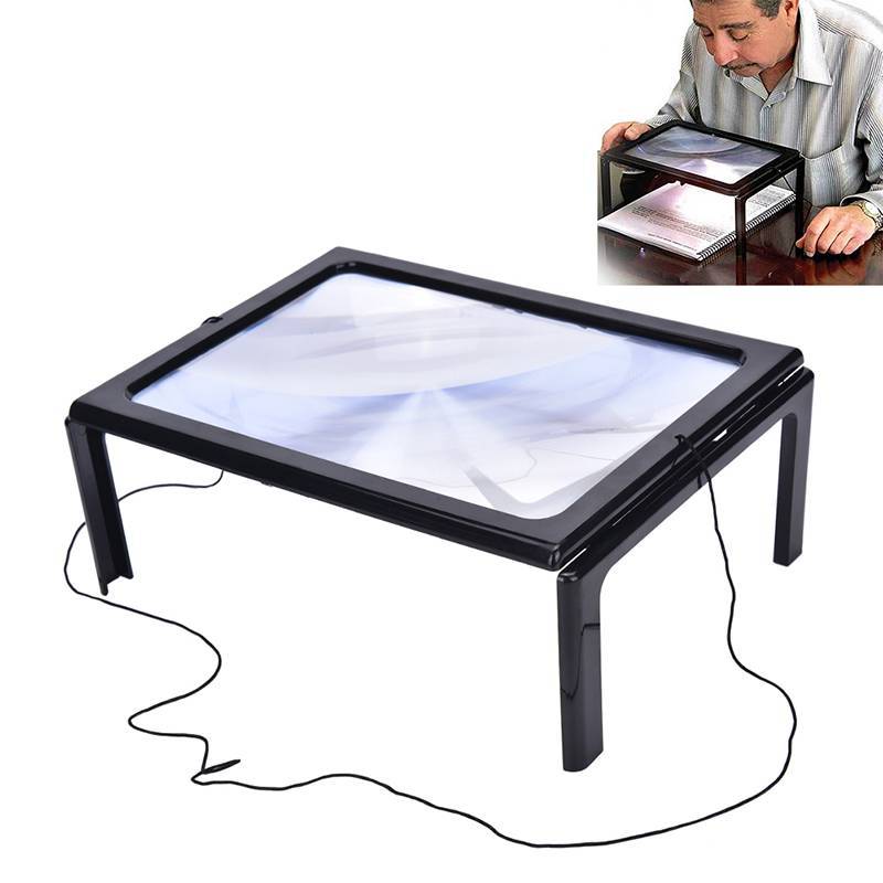 Misa Large A4 Page Hands Free 3x Kính lúp có đèn LED đọc sách, Đẹp