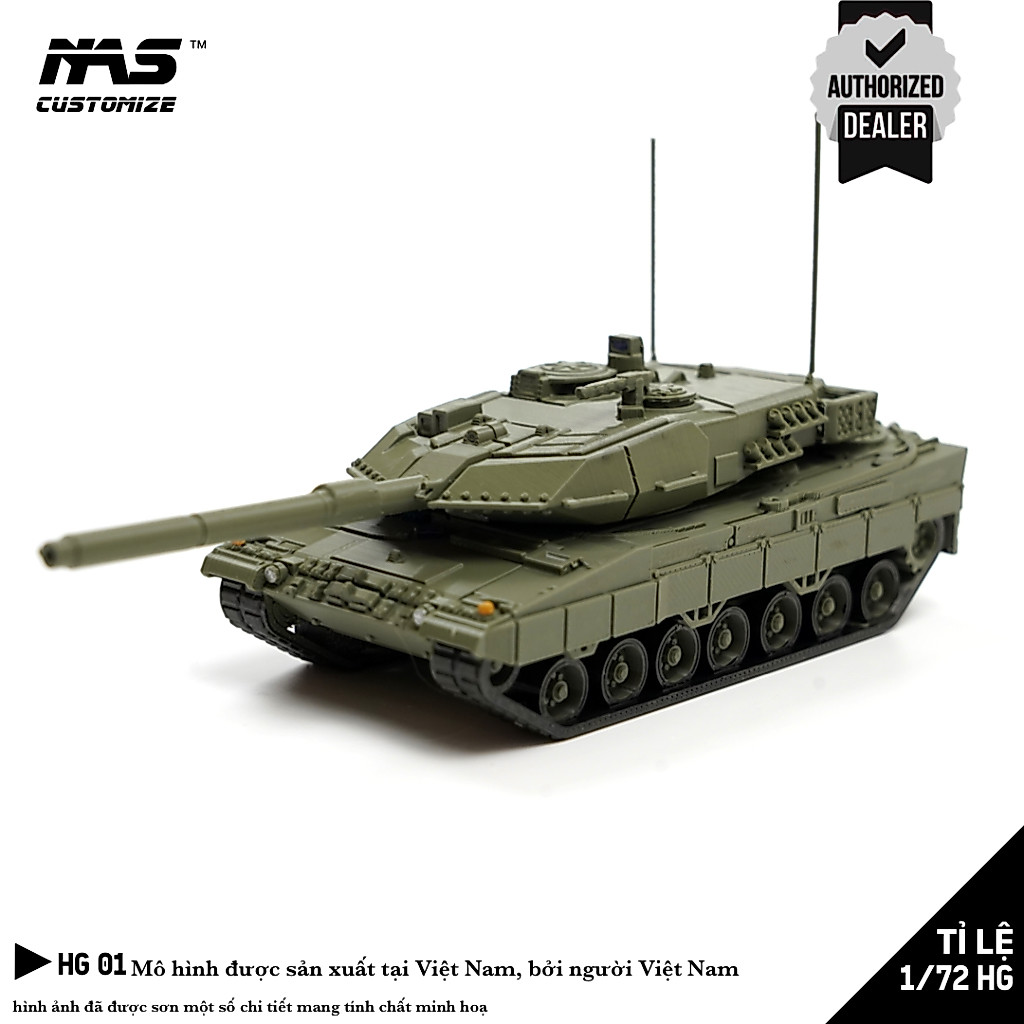 [NAS] Mô hình xe tăng HG Nato Leopard 2A6 tỉ lệ 1/72. mô hình xe tăng Đức Leopard 2A6  tỉ lệ 1:72 HG