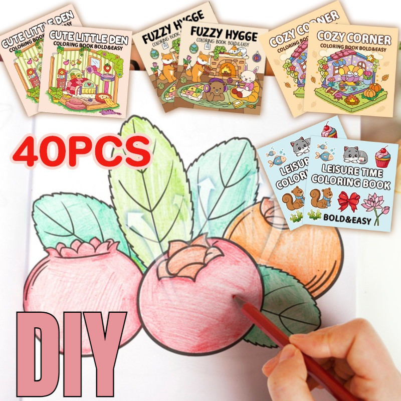 Sổ Tô Màu Hoạt Hình Cho Bé, DIY Tranh Nghệ Thuật, 40 Tờ Giấy, Dành Cho Trẻ 3-6 Tuổi