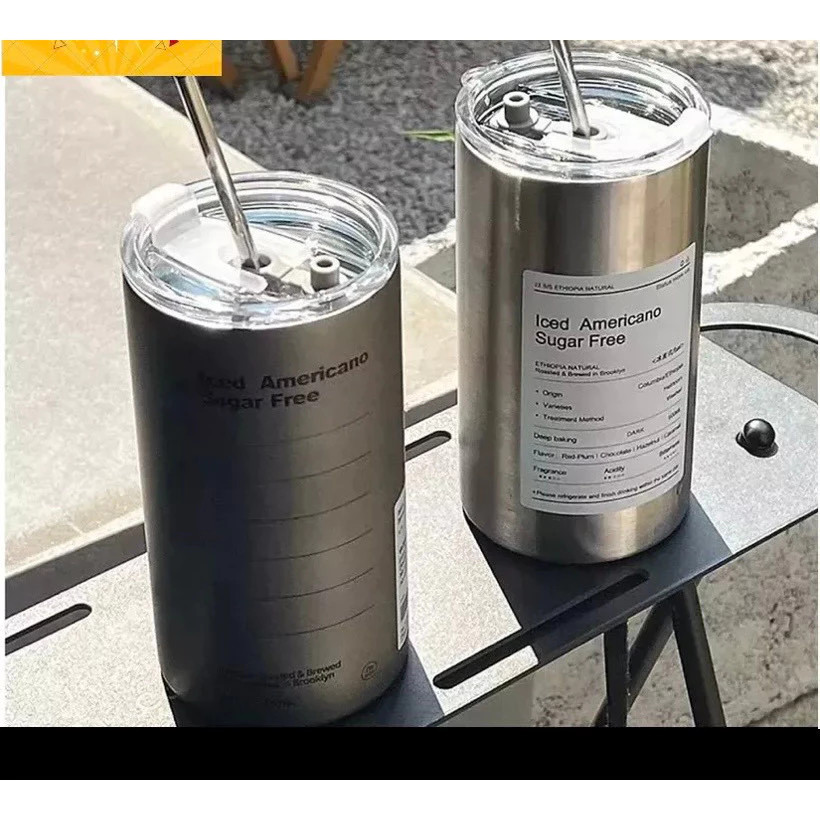 Ly giữ nhiệt Icied Americano 600ml inox 304 đúc liền khối có nắp , ống hút dung tích 600ml/ Nhựa Nhậ