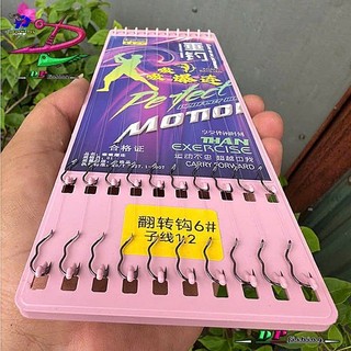  Thẻo lưỡi TỰ LẬT chuyên câu rô diếc thẻo câu đài buộc sẵn lưỡi câu cá sắc bén. 
