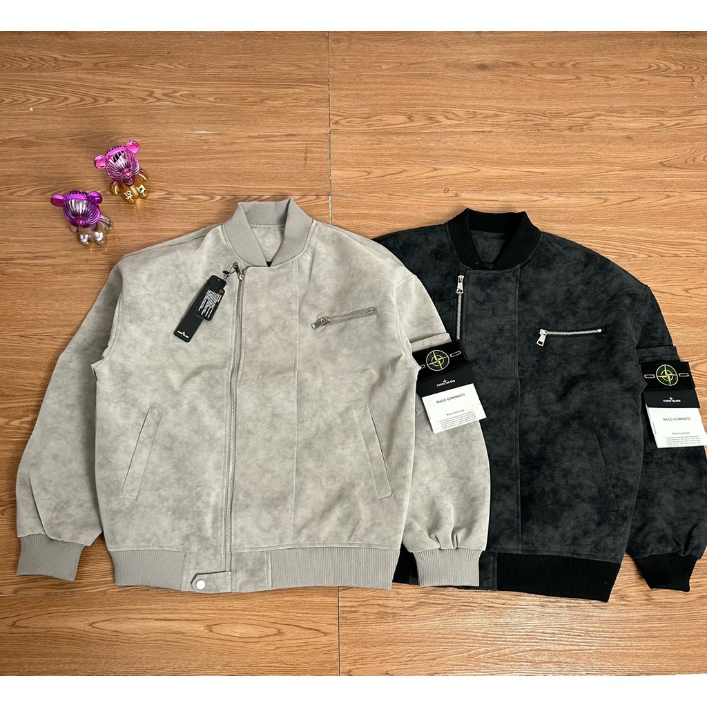 Áo khoác đồng phục bóng chày bằng da PU thêu họa tiết phong cách mới ST0NE lSL@ND High Street mùa th