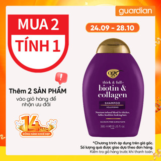 Dầu Gội Biotin & Collagen Hỗ Trợ Giúp Tóc Trông Dày Hơn OGX 385ml