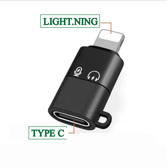 OTG LIGHTNING Male Sang TYPE C Female Cho Sạc Điện Và Kết Nối Dữ Liệu Mic Không Dây Từ Điện Thoại
