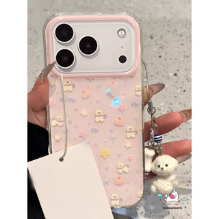  Ốp Lưng Tương Thích Cho IPhone 16 13 17 15 11 14 12 Pro Max XR 7 Plus XS X Max Air 8 15 16 Plus SE 2020 Nghệ Thuật Dễ Thương Ngọt Ngào Chó Con Bánh Nơ Vòng Tay Thời Trang Mới Imd Soft Graffiti Case 