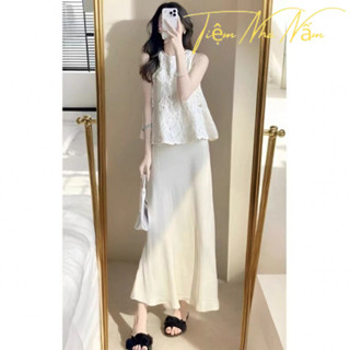 Bộ Đồ Thời Trang Trẻ Trung Kiểu Tây Phối Áo Khoét Lỗ Phong Cách Dịu Dàng Mẫu Mới Mùa Hè Cho Nữ