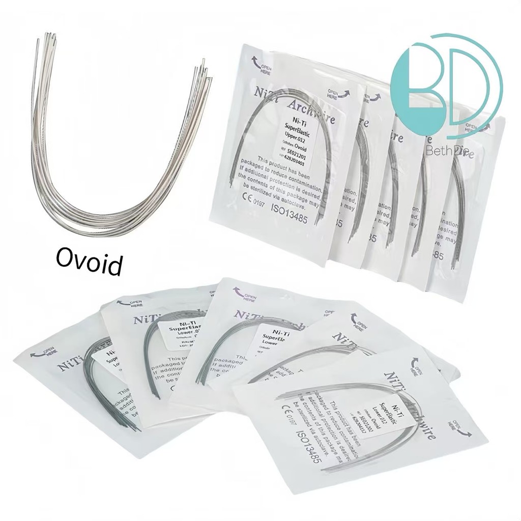 2 Gói 10 Cái / gói Nha Khoa Siêu Co Giãn Dây Hình Bầu Dục Niti Tròn Ovoid Vòm Dây Vật Liệu Nha Khoa 