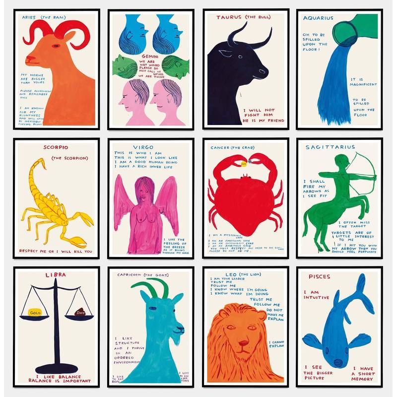 12 Chiếc Cung Hoàng Đạo Ký Poster Bộ Nhiều Màu Sắc Vẽ Tay Chiêm Tinh Tử Vi Vải Trang Trí Tường