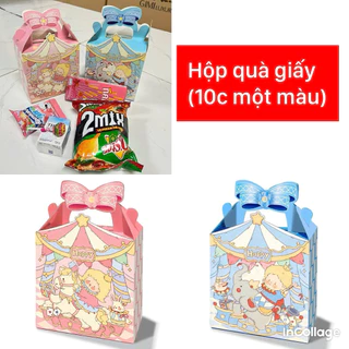Set 10c - Hộp LÂU ĐÀI đựng bánh kẹo Hộp Đựng Quà cho bé yêu, hộp quà giấy sinh nhật